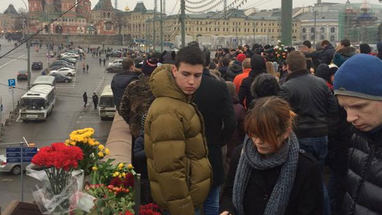 Συγκέντρωση στη μνήμη του Μπόρις Νεμτσόφ στη Μόσχα